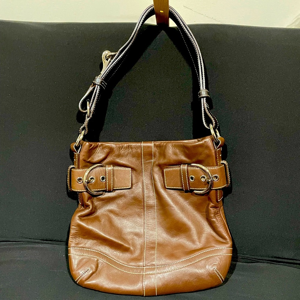 COACH Brown Leather Soho Slim Convertible Handbag